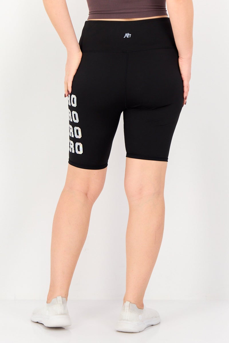 Aeropostale شورتات دراجات رياضية نسائية، سوداء - Image 2